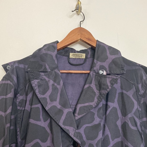 Mycra Pac Rain Jacket Womens 2 Medium Large Purple Black Giraffe Print Coat - Picture 4 of 16